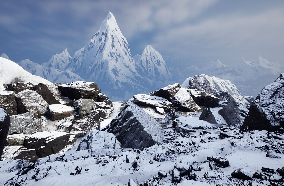 Frozen Mountains | UE5 Landscape Design 🔗 (Click to see details)